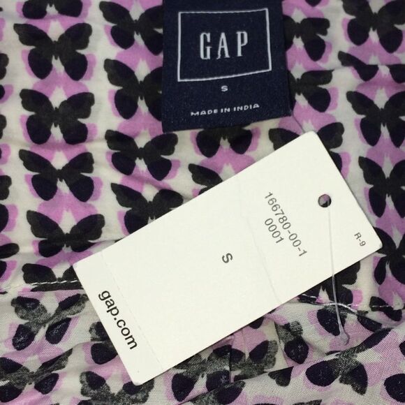 Gap Maternity White Long Sleeve Tunic w/Black and Lavender Butterflies Size S - Picture 10 of 11